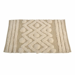 Alfombra de baño Algodon - Rombos - 40 x 60 cm Natural/ Beige