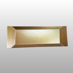 Bandeja de Madera - Rectangular Fina - 30x11cm - Dorado - comprar online