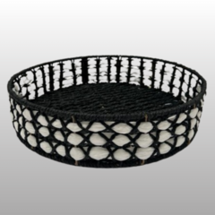 Bandeja Simil Rattan - Negro/Blanco - comprar online