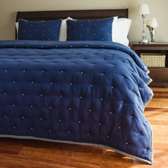 Acolchado - Bedspread Basic - TWIN - AZUL/GRIS