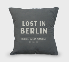 Funda de Almohadón - LOST IN BERLIN - Tusor gris - 45x45