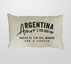 Funda de Almohadón - ARGENTINA AMOR - Tusor Natural - 70x50