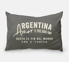 Funda de Almohadón - ARGENTINA AMOR - Tusor Gris - 70x50