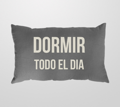 Funda de Almohadón - DORMIR TODO EL DIA - Tusor Gris - 70x50