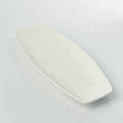 Bandeja - Rectangular - Ceramica Blanca - 29.5 x 12.5 cm.