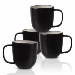 Jarro Mug - Cerámica - Negro/Blanco Satinado - 390 ml. - comprar online