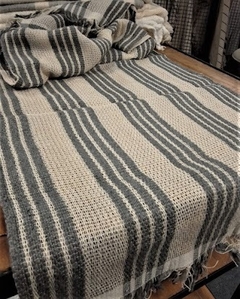 Camino de Mesa - BAYONA - Gasa Gris y Natural - 1,50 mts - comprar online