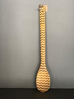 Cuchara de bamboo 35 cm diseño zig zag - comprar online