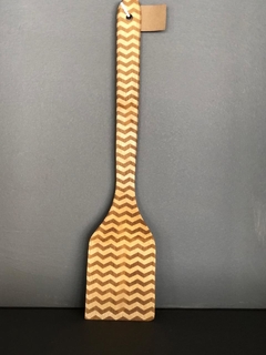 Espátula de bamboo 33 cm diseño zig zag