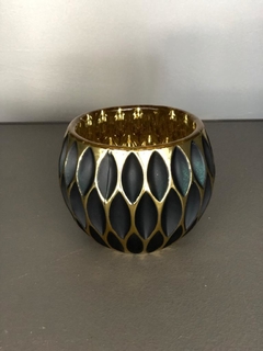 Porta vela - Negro y Dorado - comprar online