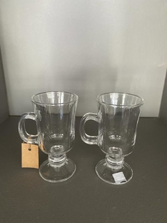 Jarros de vidrio - Capuchino - con asa y pie - Set x2 unidades - comprar online