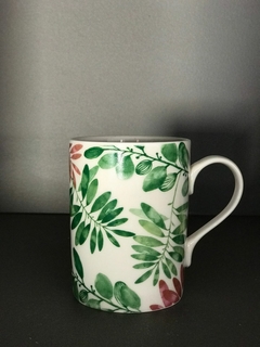 Jarro Mug Natural - Hojas Verdes y Rosadas - Varios diseños - comprar online