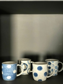 Jarro Mug - Círculos - Blanco y Azul - Varios diseños