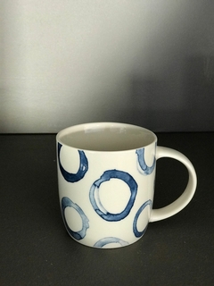 Jarro Mug - Círculos - Blanco y Azul - Varios diseños en internet