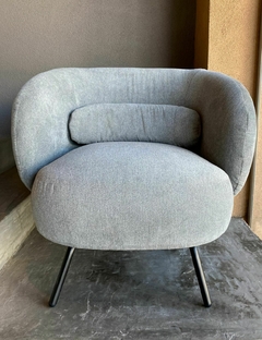 Sillón Individual - Atenea - Pana Gris - Pata Negra