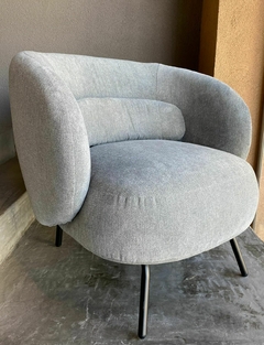 Sillón Individual - Atenea - Pana Gris - Pata Negra - comprar online