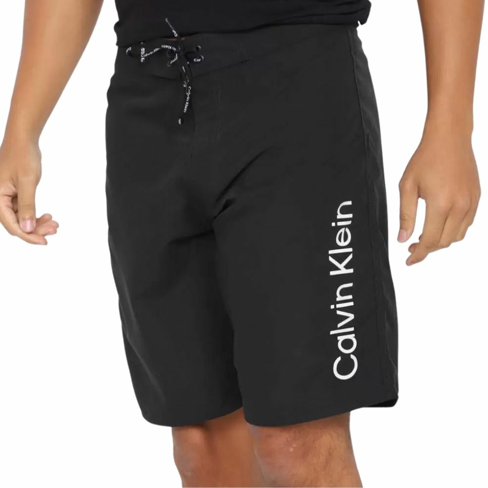 Bermuda Calvin Klein Swimwear Masculina D'Água Beach Draw Cinza