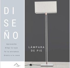 Lámpara de pie blanca y cobre, diseño contemporáneo en internet