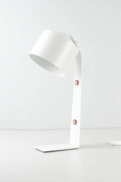 Lámpara de mesa metálica blanco