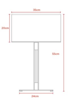 Lámpara de mesa rectangular negra con detalles en cobre. - comprar online