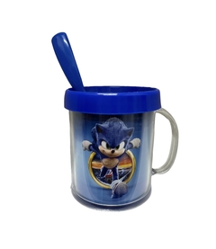 Taza de Plástico C/ Cucharita Sonic Zapatilla