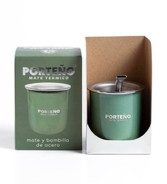 Mate Porteño C/ Bombilla Acero Verde