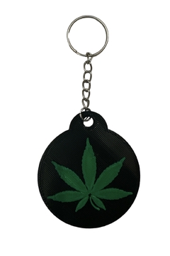 Llavero 3D Cannabis Base Negra