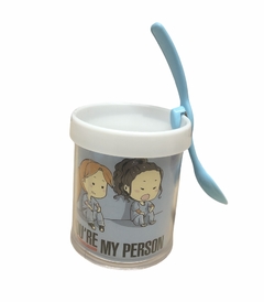 Taza de Plástico C/ Cucharita Greys Anatomy Doctoras Celeste