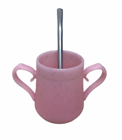 Mate Retro C/ Glitter Doble Asa Rosa Pastel