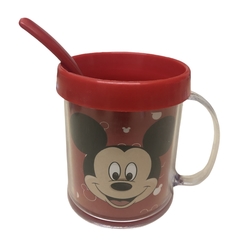 Taza de Plástico C/ Cucharita Mickey Cara - comprar online