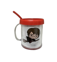 Taza de Plástico C/ Cucharita Harry Potter C/ Escoba