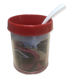 Taza de Plástico C/ Cucharita El Juego Del Calamar Triángulo