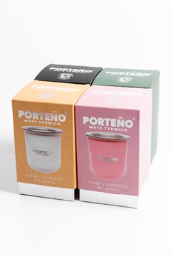 Mate Porteño C/ Bombilla Acero Rosa - comprar online