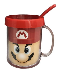 Taza de Plástico C/ Cucharita Súper Mario Cara