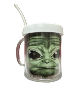 Taza de Plástico C/ Cucharita Yoda Cara