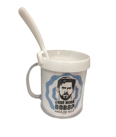 Taza De Plástico C/ Cucharita Messi Que Miras Bobo?