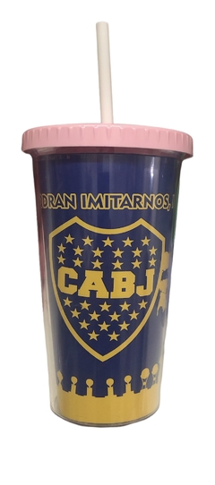 Vaso Cancún C/ Sorbete Boca Juniors Tapa Rosa