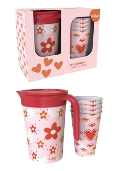 Set Familiar Jarra + 4 Vasos Femenino