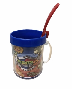 Taza de Plástico C/ Cucharita Planta Vs Zombies