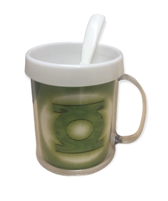 Taza de Plástico C/ Cucharita Linterna Verde