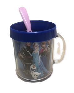 Taza de Plástico C/ Cucharita Frozen Personajes