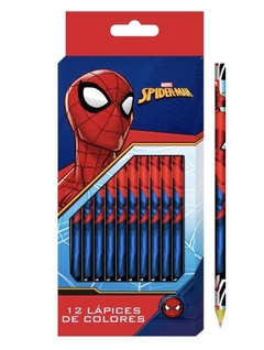 Lapices Color x 12 Unidades En Caja C/ Licencia Spiderman