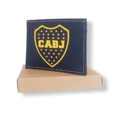 Billetera De Cuero Escudo Pintado C/ Caja Boca Juniors