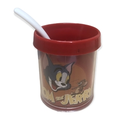 Taza de Plástico C/ Cucharita Tom & Jerry