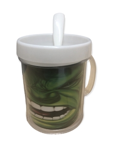 Taza de Plástico C/ Cucharita Hulk Cara