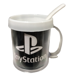 Taza De Plástico C/ Cucharita Play Station