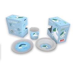 Set desayuno Unicornios Celeste Pastel - comprar online