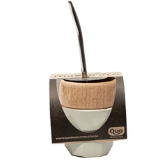 Mate Maderate Quo C/ Bombilla Blanco - comprar online