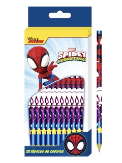 Lapices Color x 12 Unidades En Caja C/ Licencia Spidey