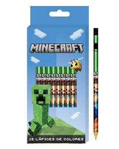 Lapices Color x 12 Unidades En Caja C/ Licencia Minecraft